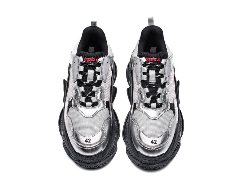 "Clear Sole Gray Silver Black"