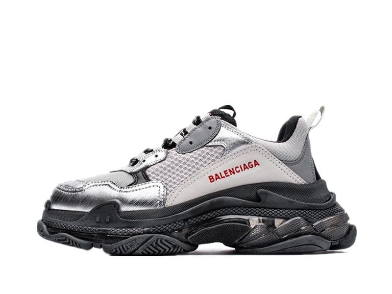 "Clear Sole Gray Silver Black"