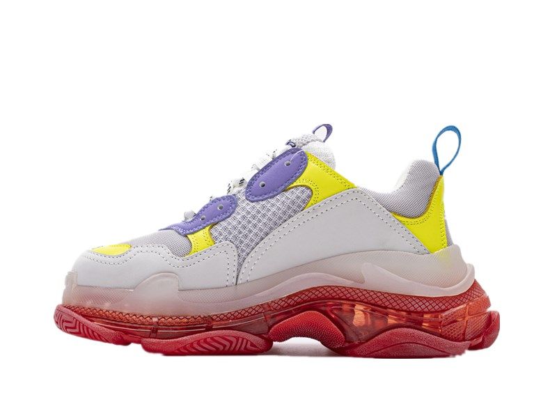 "Clear Sole Purple Yellow"