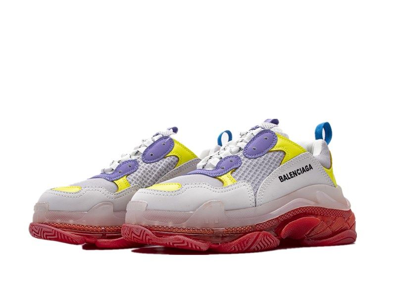 "Clear Sole Purple Yellow"