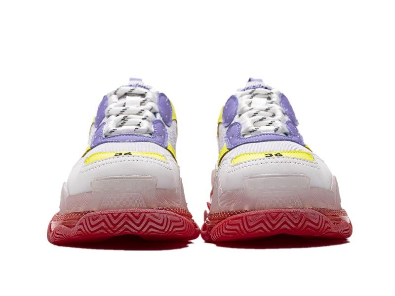 "Clear Sole Purple Yellow"