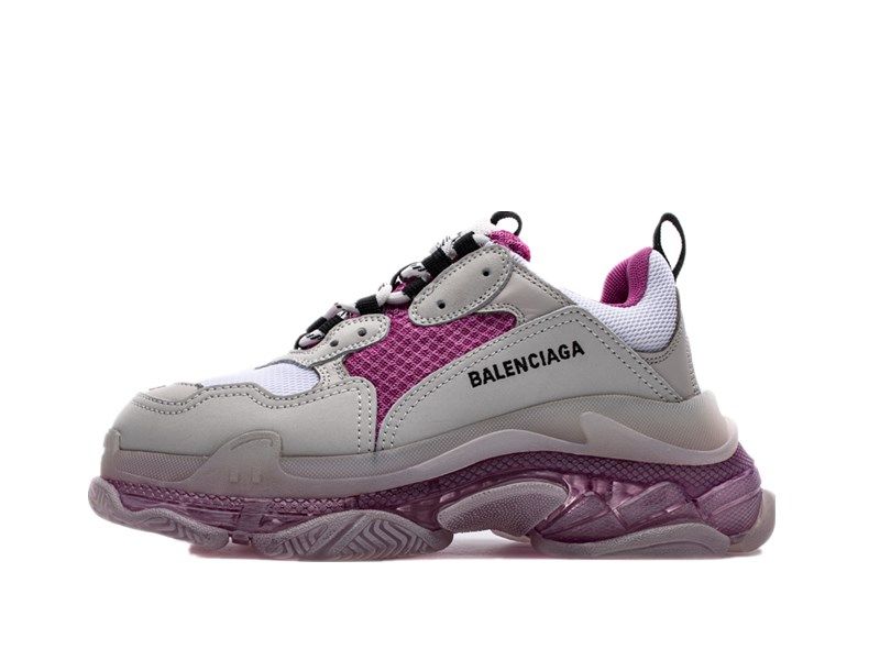 "Clear Sole White Purple"