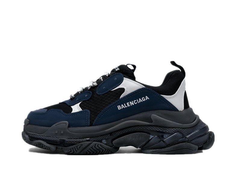 "Clear Sole Blue White Black"